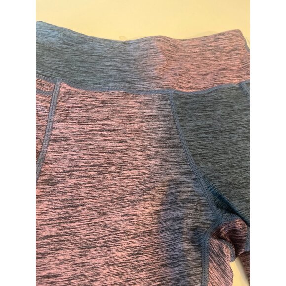 Womens Heathered Pink & Gray Colorblock High-Waisted Athletic Leggings - Picture 6 of 8